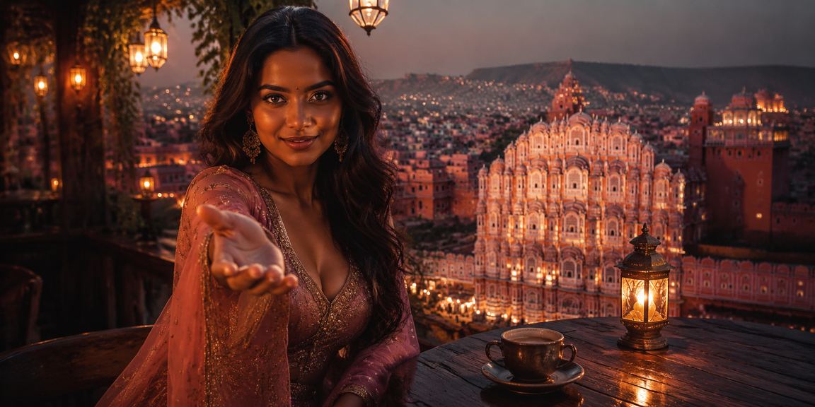 Modern casino entertainment juxtaposed with historic Jaipur landmarks